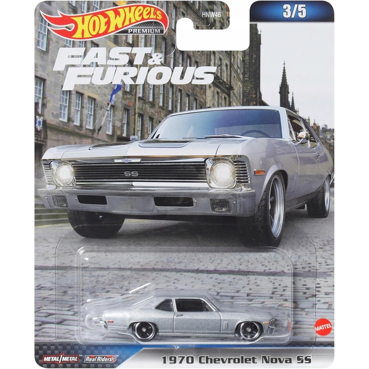 Masinuta, Hot Wheels, Dodge Charger SRT Hellcat Widebody, metal, negru, pentru copii 3+ ani