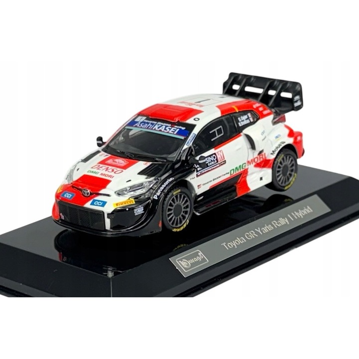Masinuta Bburago Toyota GR Yaris Rally 1 Hybrid #1 Ogier 1:43 cu Gablotka