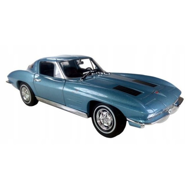 Automacheta 1963 Chevrolet Corvette Welly 1:24, kék, 18,3x7,3x5,2cm