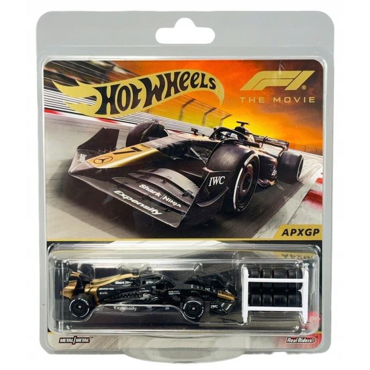 Количка Hot Wheels F1 The Movie, модел JMT03, прецизни детайли, комплект с 2 комплекта колела, 8x3см