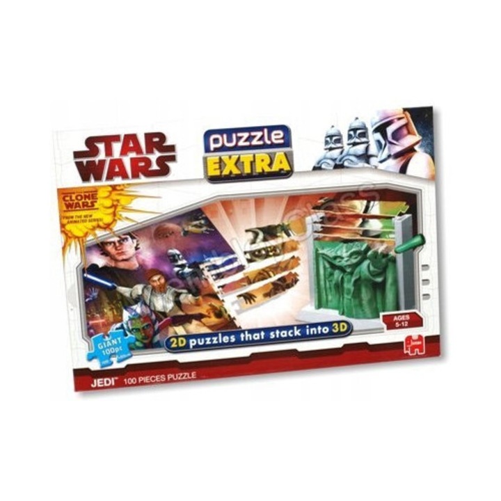 Puzzle Extra Star CLONE WARS, 100 elemente, 100x60cm, set pentru 5-12 ani
