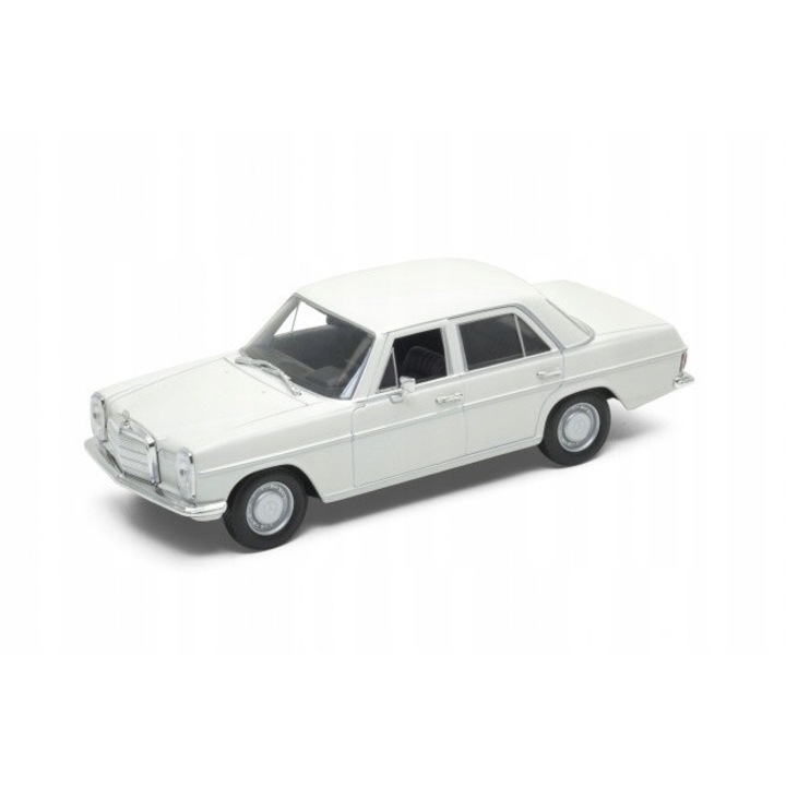 Gyűjtőautó, Mercedes Benz 220, Welly, fém, fehér, 19,5x7x5,5cm, nyitható ajtók és motorháztető