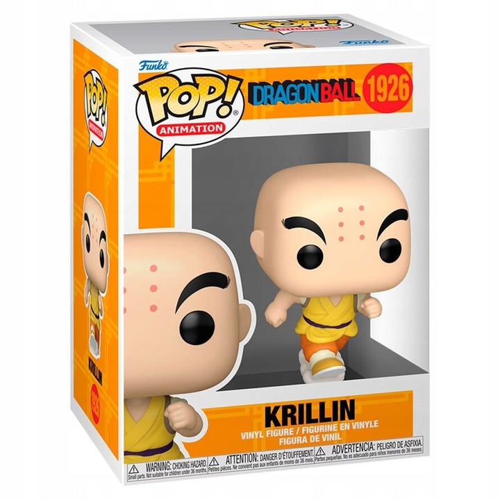 Figurina Funko POP Dragon Ball 1926 Krillin, 9cm, multicolor, set cu cutie de colectie 16x11x9cm