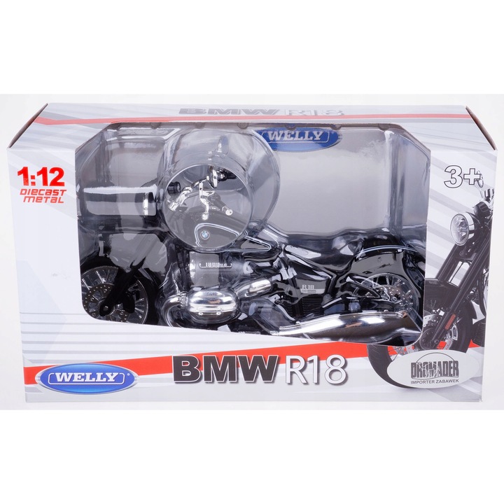 Automacheta BMW R18 Chopper, Welly, műanyag/fém, 1:12