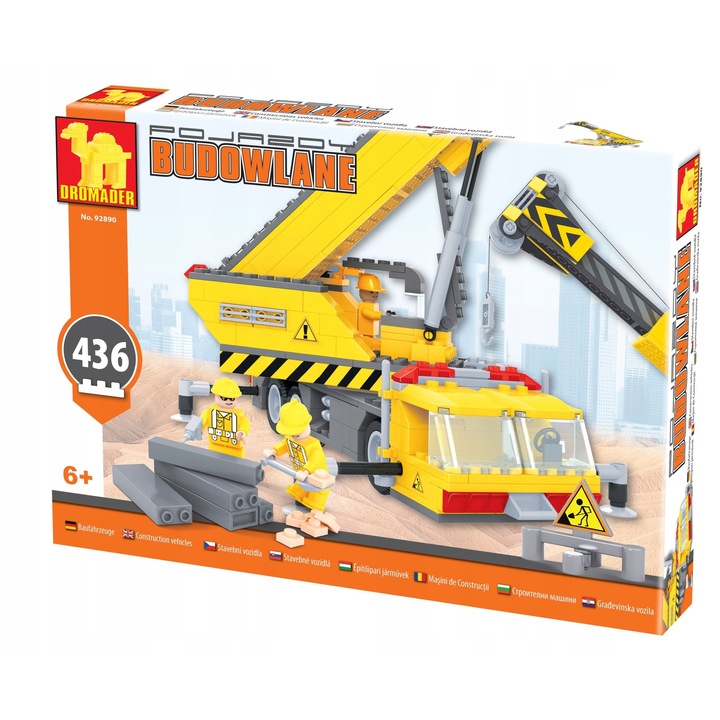 Set de constructie Dromader, 436 piese, 25,5x18,5x4,5cm, pentru copii 6+