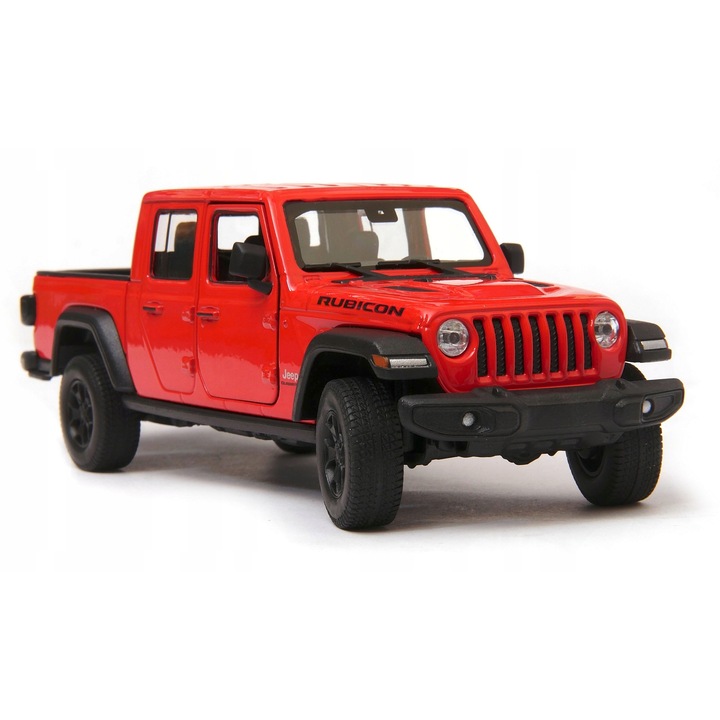 Automacheta Jeep Gladiator Rubicon 1:24 Welly, piros, 19cm, precíz részletek, nyitható ajtók