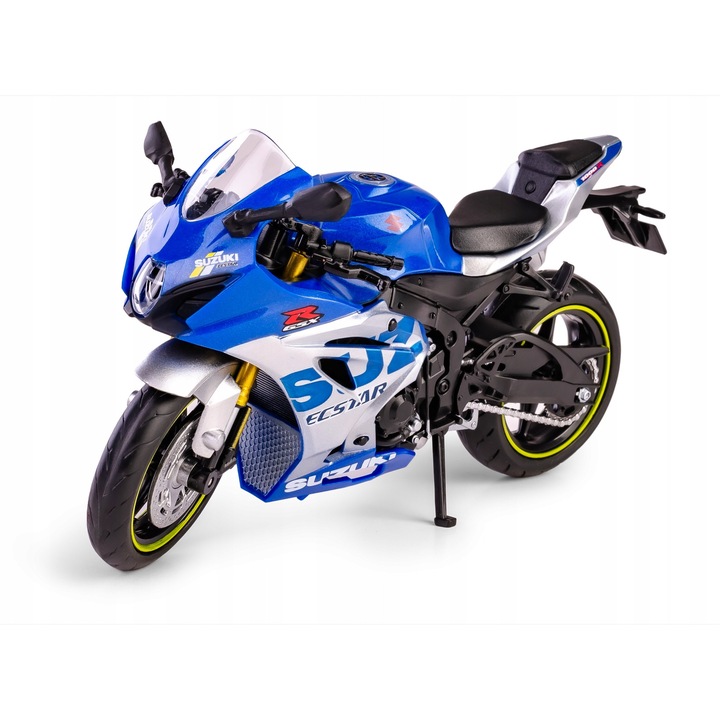 Játék motorkerékpár, SUZUKI GSX-R1000R, 1:12, kék, 17x10cm