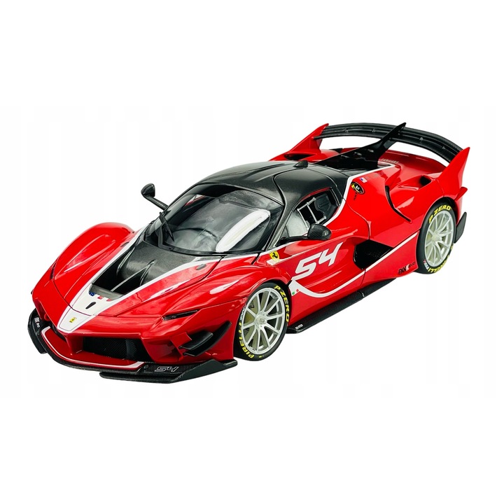 Ferrari FXX-K EVO 2017 #54 Michael Luzich modellautó, Bburago, 1:18, piros, 27x12x7cm