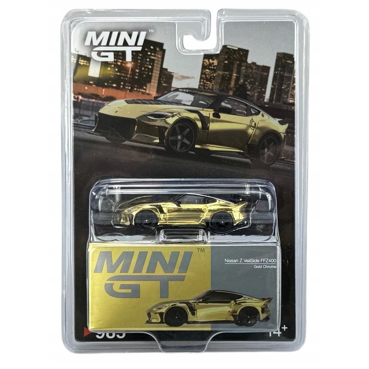 Automodell, Mini GT, 2024 NISSAN Z Z400 VEILSIDE FFZ400, arany króm, 7,5cm