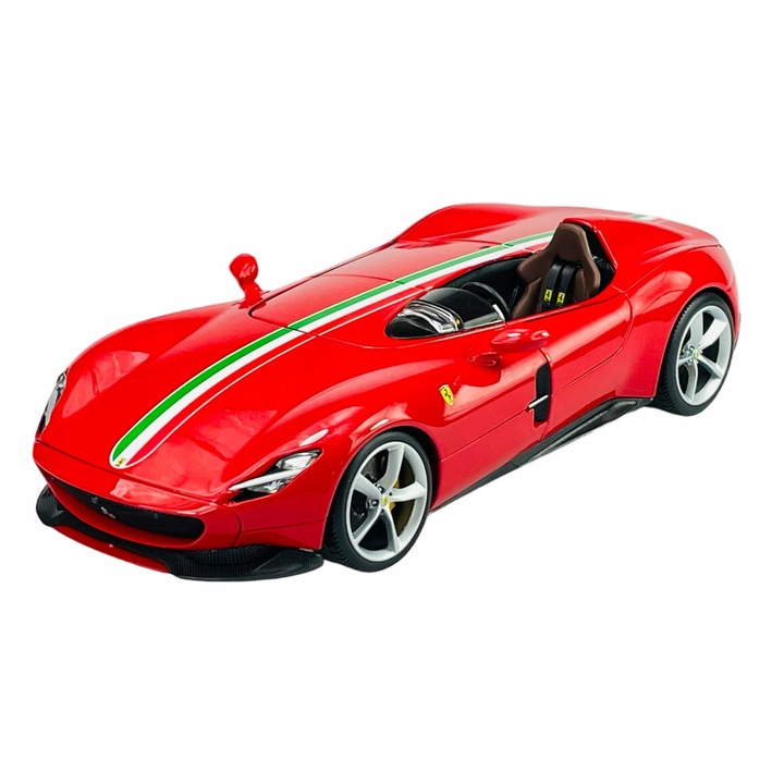 Ferrari Monza SP1 modellautó, Bburago, 1:18, piros, 24x11x7cm, mozgatható elemekkel