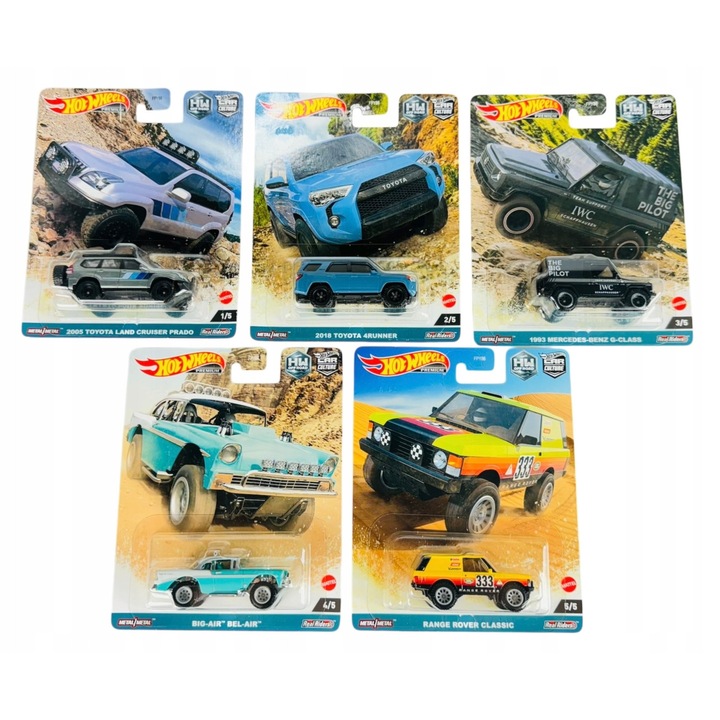 Set 5 Masinute Hot Wheels Premium OFF ROAD, 1:64, multicolor, 7cm