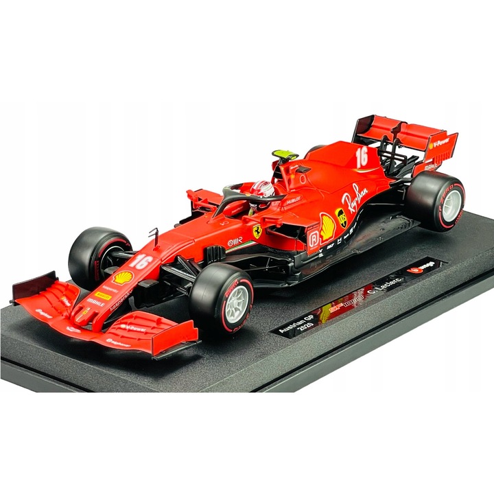 Fém modellautó Formula 1 Ferrari SF1000 #16 Charles Leclerc 2020, 31x11cm, 1:18 BBURAGO