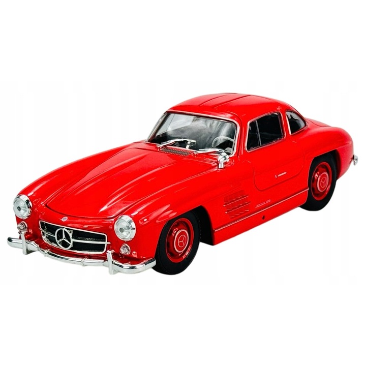 Welly 300SL Gullwing autómodell, piros, 1:24, fém, 19cm