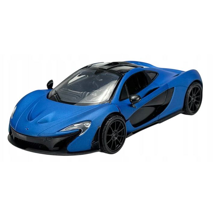 Masinuta metalica McLaren P1, Motormax, 1:24, deschidere usi, albastru mat, 19x9cm