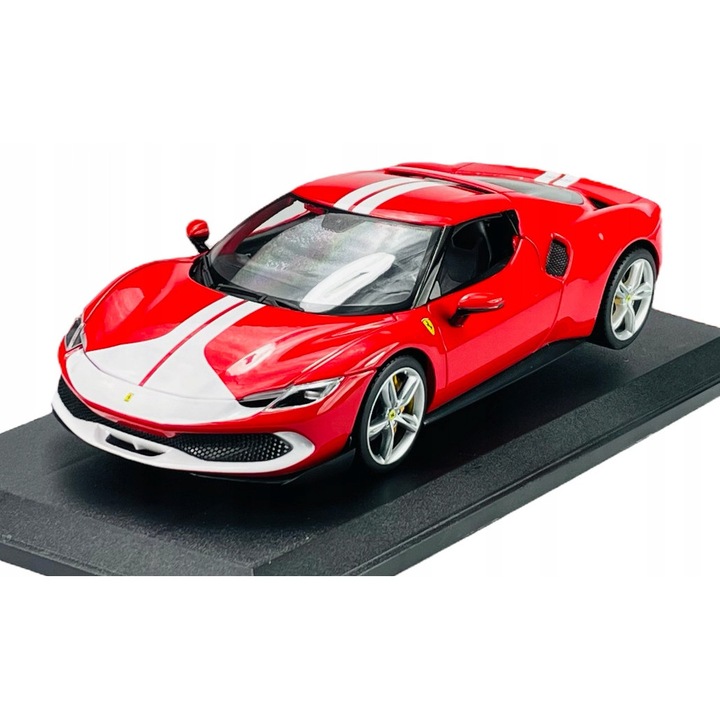 BBurago Modellautó Ferrari 296 GTB Assetto Fiorano 2022, fém, piros, 1:18
