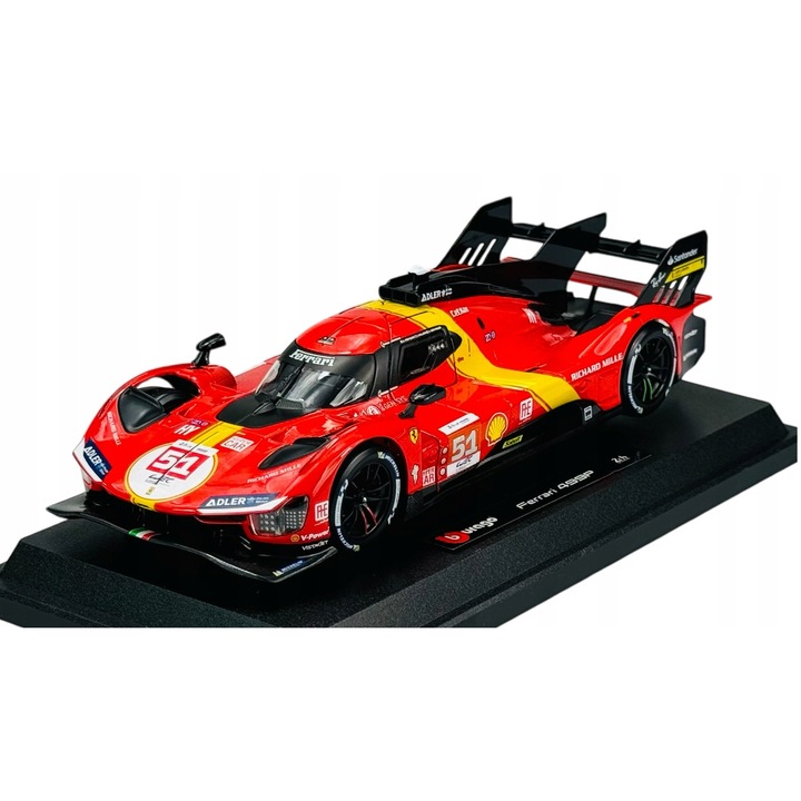 Ferrari 499P #51 fém autómodell 1:24, 34 elem, 20.5x8.5x5cm BBURAGO