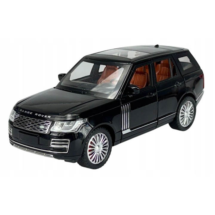 Fém autó, LAND ROVER RANGE ROVER, 1:24, fekete, 21x9x8cm