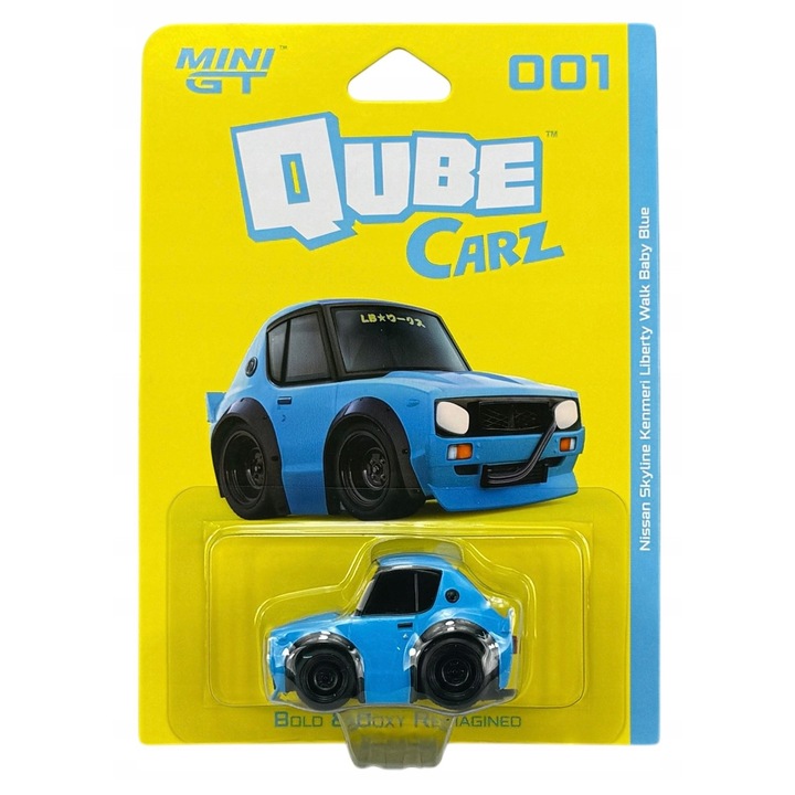 Automacheta Mini GT Qube Carz Nissan Skyline Kenmari Liberty Walk, világoskék, 1:64