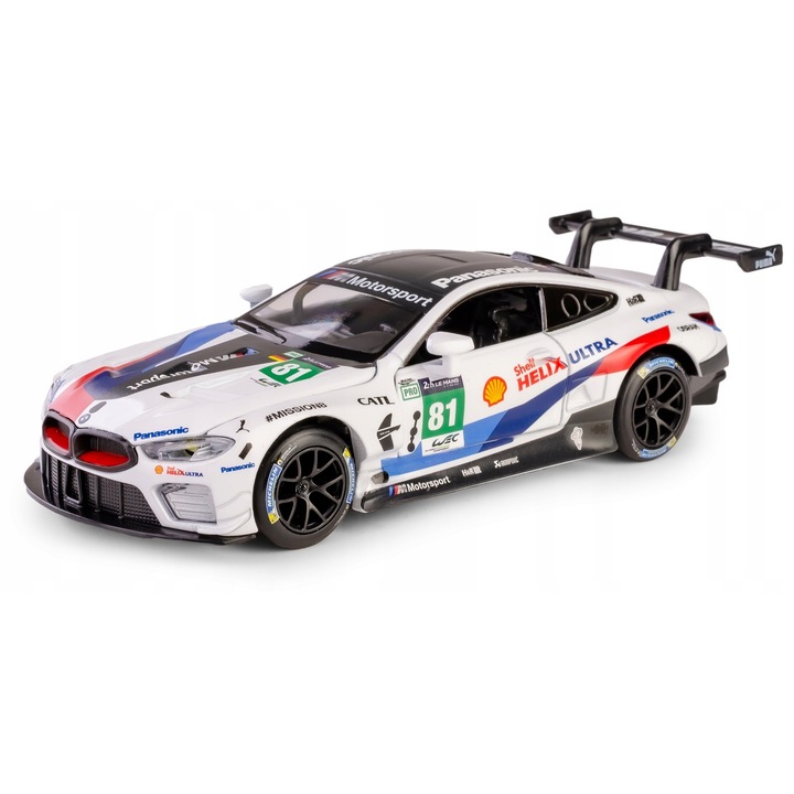 RMZ BMW M8 GTE #81 24h Le Mans kisautó, fém, fehér, 1:32