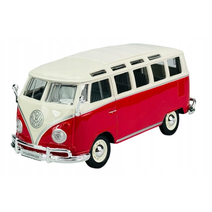Volkswagen Van Samba fém kisautó 1:25, piros, Maisto