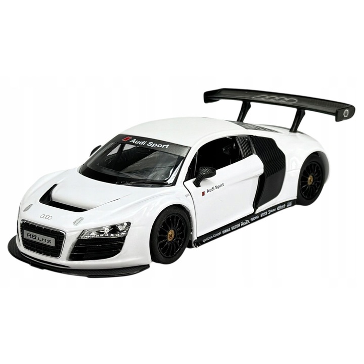 Masinuta metalica Rastar Audi R8 LMS, alb, 1:24, 17,5x8cm