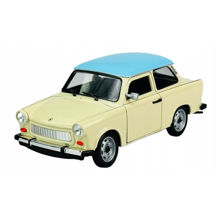 Welly Trabant 601 kisautó, bézs színű kék tetővel, 1:24