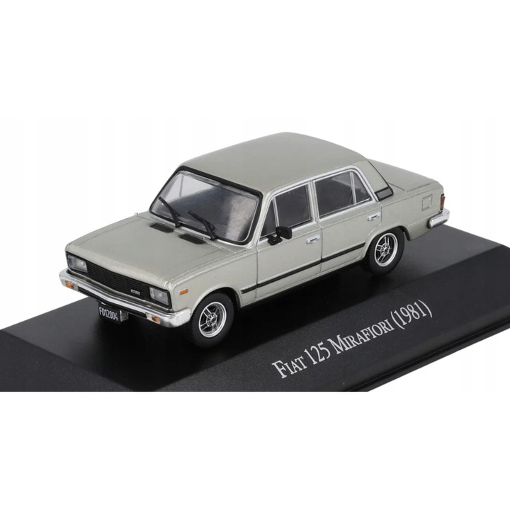 De Agostini FIAT 125 Mirafiori autómodell, fém, 1:43, ezüst