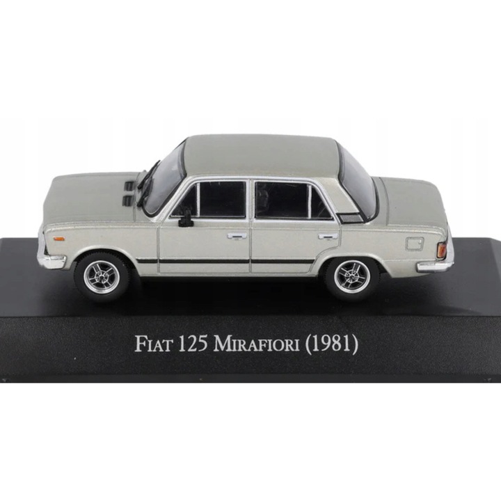 De Agostini FIAT 125 Mirafiori autómodell, fém, 1:43, ezüst