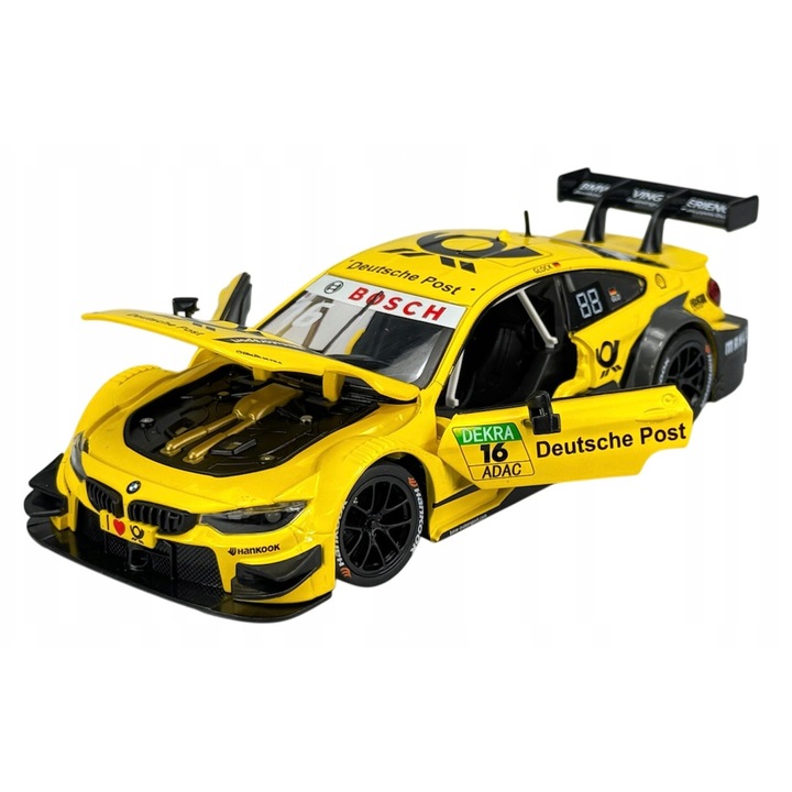 Automacheta MSZ BMW M4 DTM 1:24, fém, sárga