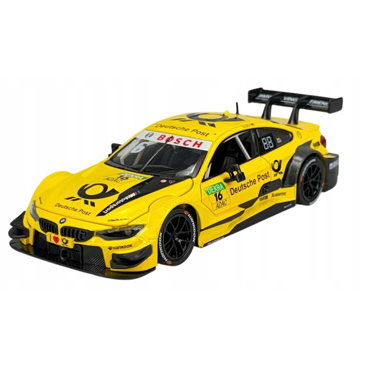 Automacheta MSZ BMW M4 DTM 1:24, fém, sárga