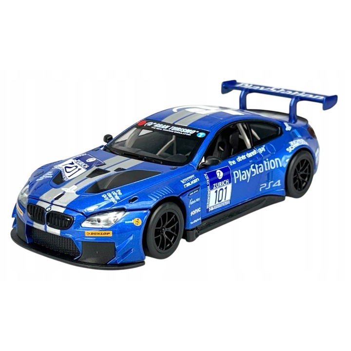 Автомобилче Метална количка MSZ BMW M6 GT3, 1:24, синя