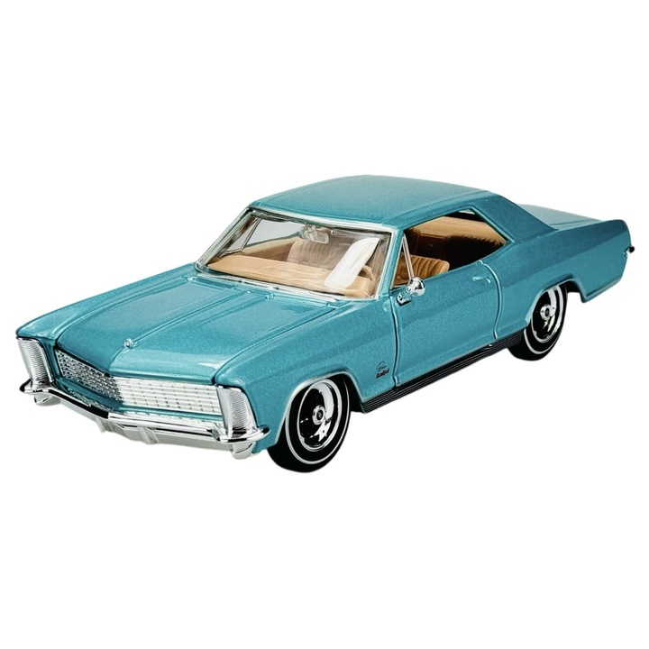 Buick Riviera 1965 autómodell, Maisto, fém, világoskék, 1:26, gyűjtői