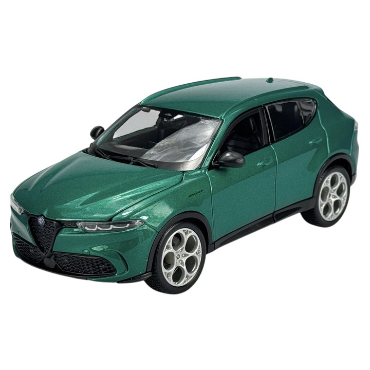 Bburago Alfa Romeo Tonale SUV 2022 modellautó, fém, zöld, 18.5x8.5x5.5cm