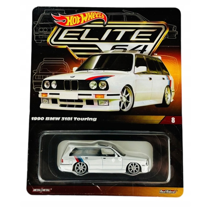 Hot Wheels 1990 BMW 318i Touring fém kisautó, 8x3cm