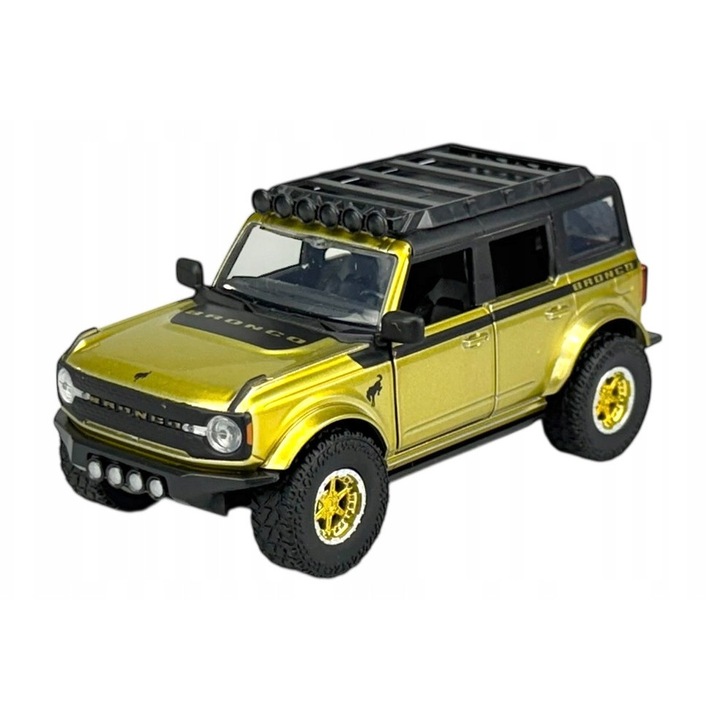 Jada Toys kisautó, Ford Bronco modell, 1:32, fém, arany/fekete