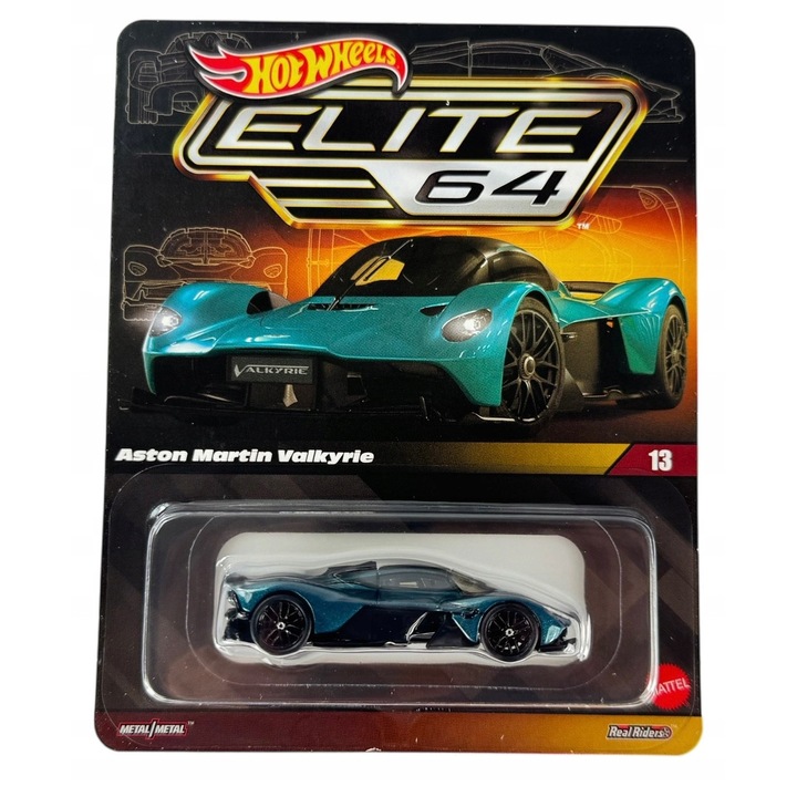 Masinuta metalica Hot Wheels Aston Martin Valkyrie HWR91, 1:64, 8x3cm, editie colectionara