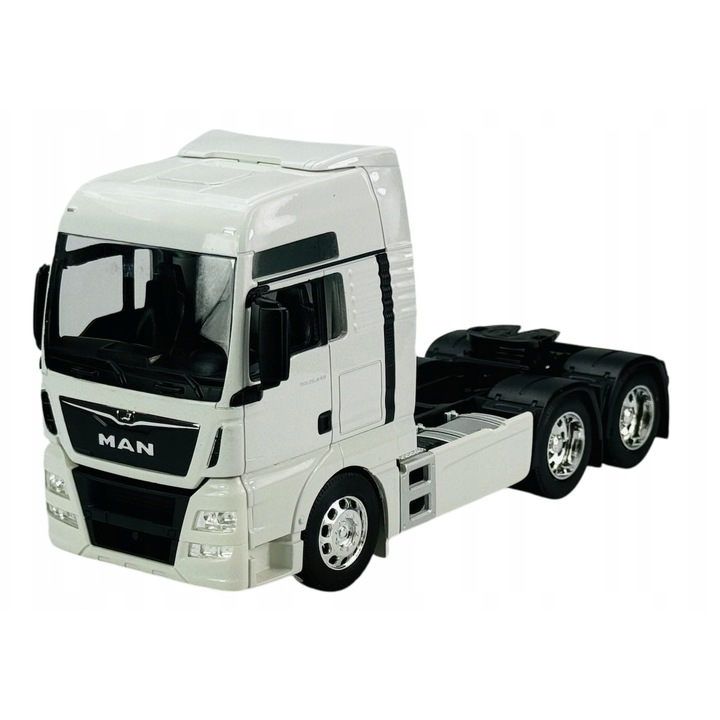 MAN TGX XXL modellautó, Welly, fehér/fekete, 18x7.5x12.2cm, gyűjtőknek