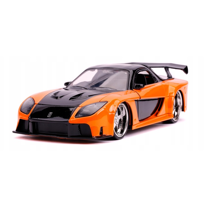 Jada Toys kisautó, Mazda RX-7, 1:24, narancssárga/fekete, Fast & Furious