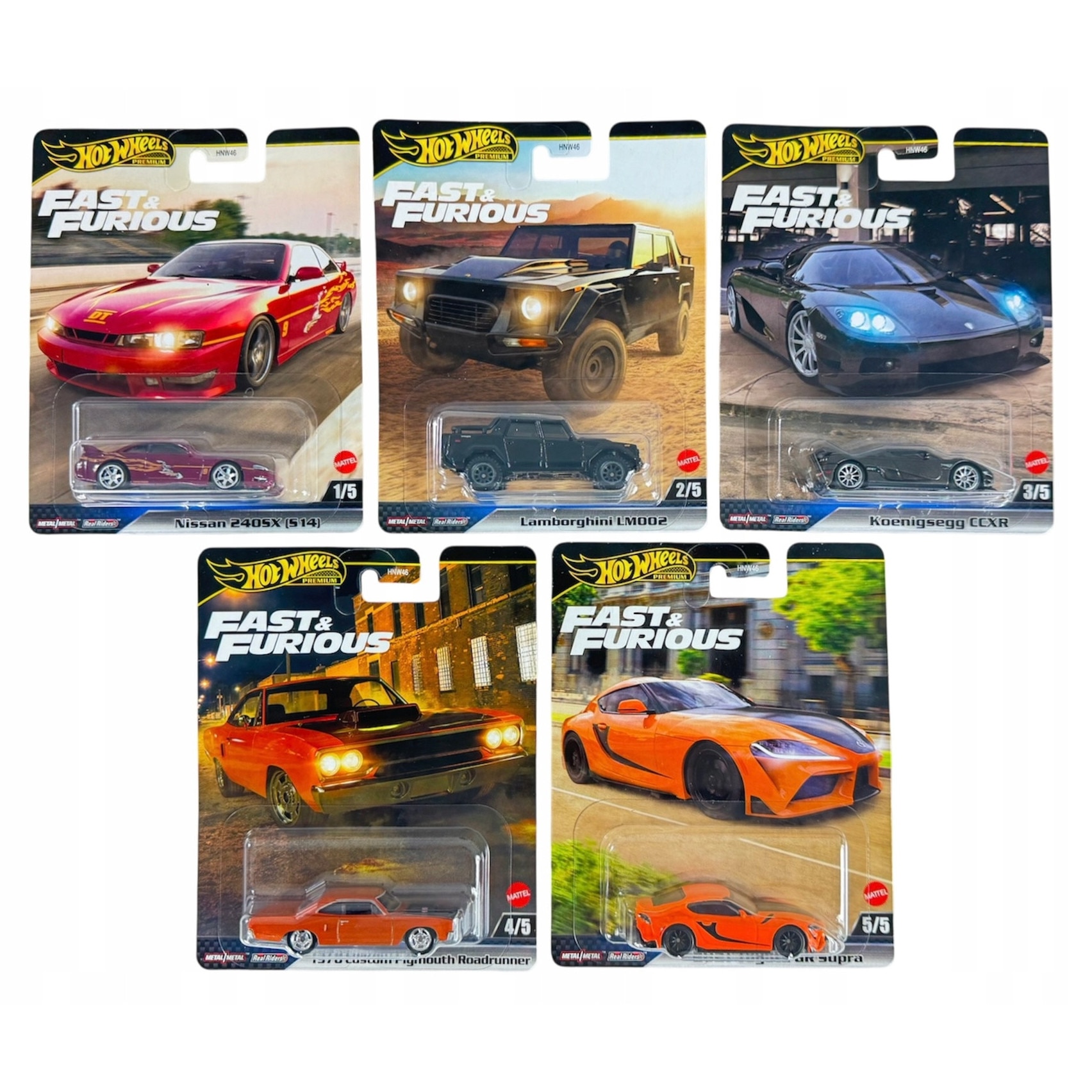 Комплект 5 колички Hot Wheels, Fast & Furious, 1:64 - eMAG.bg