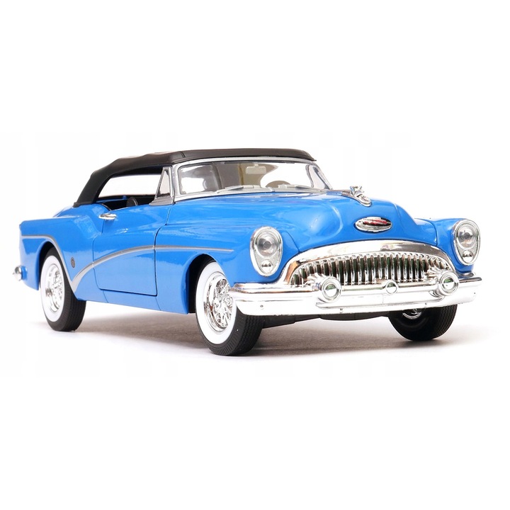 Buick Skylark 1953 autómodell, Welly, 1:24, fém/műanyag, kék, 19,5x9x6,5cm