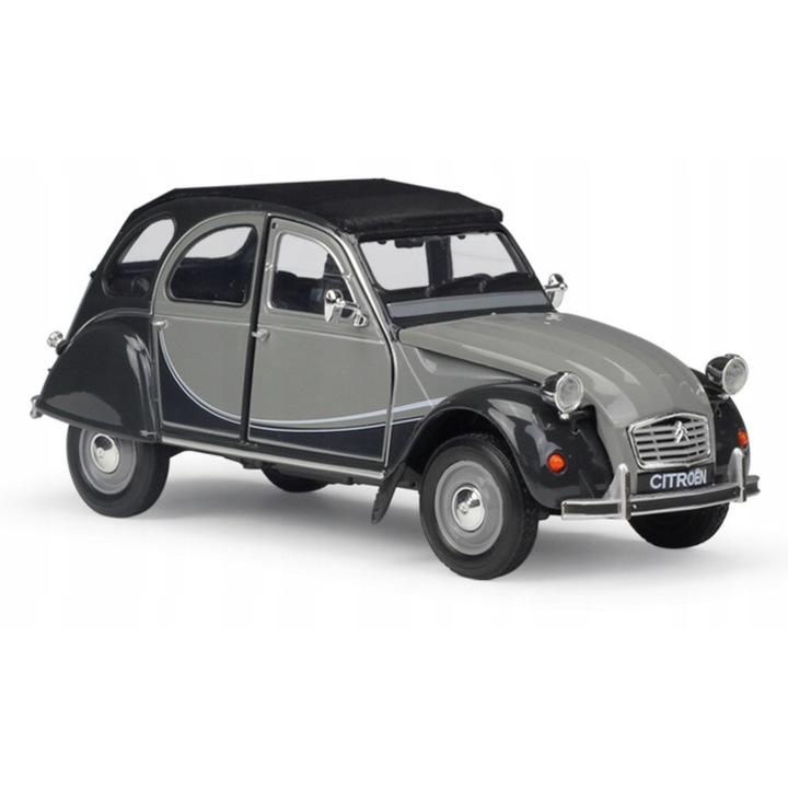 Welly Citroen 2CV 6 Charleston 1:24 kisautó, nyitható ajtók, szürke, 19cm