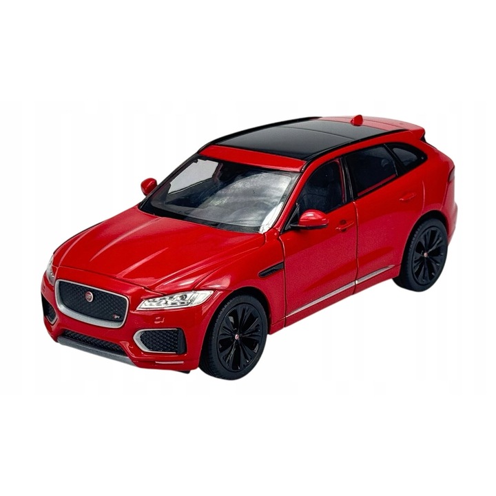 Welly Jaguar F-Pace modellautó 1:24, piros/fekete, 19cm, nyitható ajtók