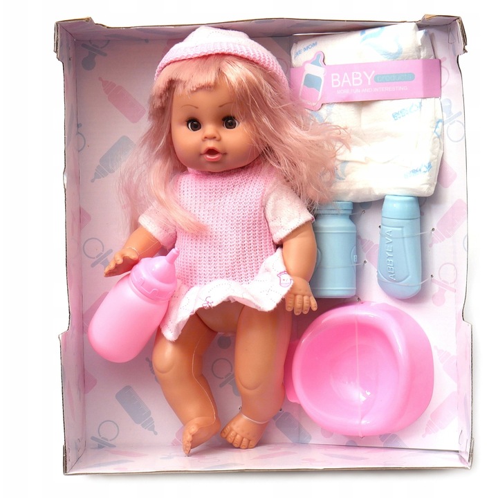 Papusa Dromader Agusia, functie de hranire si urinare, 30cm