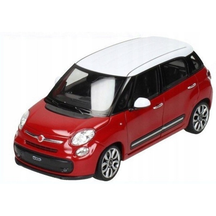 Automacheta Fiat 500L 2013, Welly, fém/műanyag, piros, 17x9x6,5cm
