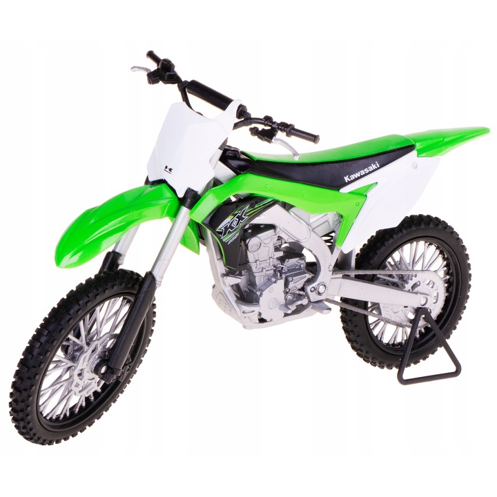 KAWASAKI KX 250 motorkerékpár modell, Welly, fém/műanyag, zöld, 22,5cm