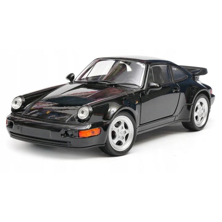 Welly Porsche 911 Turbo 1:24 modellautó, autentikus részletek, fém, fekete