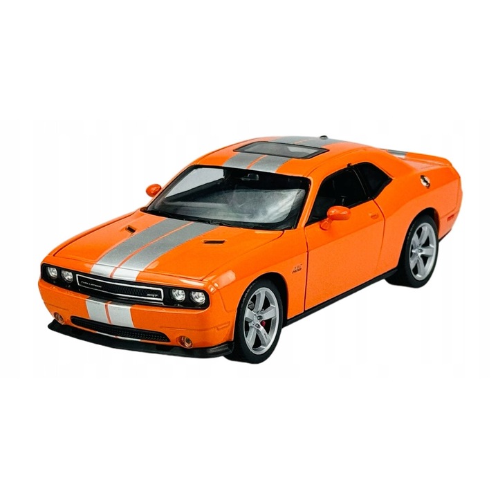 Dodge Challenger RST modellautó, Welly, 1:24, narancssárga, 19x7x5,5cm, nyitható ajtókkal és motorháztetővel, autentikus részletekkel