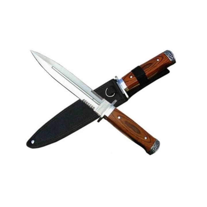 Cutit de vanatoare Columbia Dagger 3Cr13Wov, 15cm, negru, set cu toc