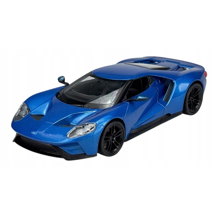 Welly Ford GT 1:24 modellautó, nyitható ajtók, fém, kék, 19cm