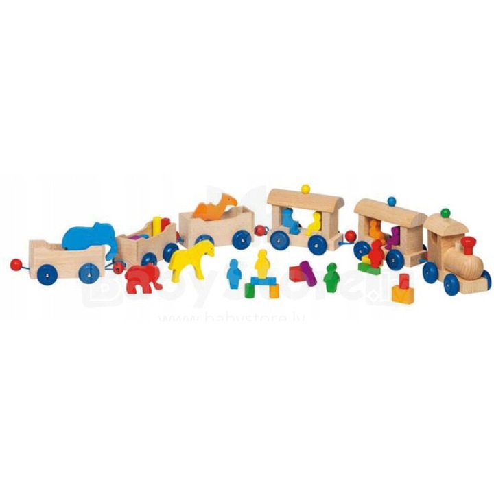 Játékvonat, Goki, Kolejka Berlin, 23 elem, 65cm, többszínű